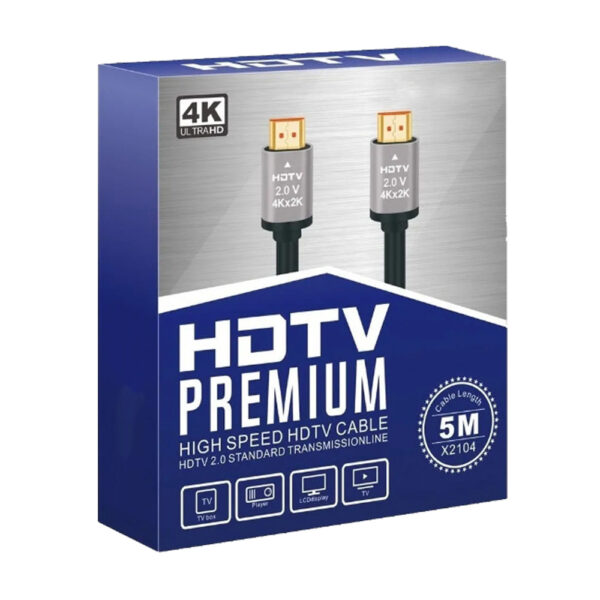 Cable HDMI Version 2.0v 2k / 4k HDTV Premium 5M